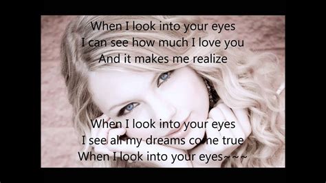 when i look at your eyes lyrics|More.